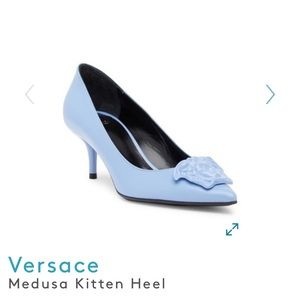 Versace Medusa Kitten Heels (Blue Eyes) BRAND NEW